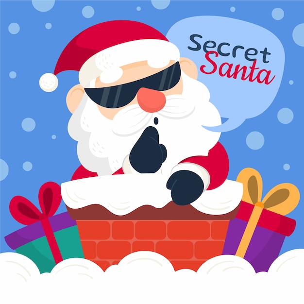 Free Vector | Hand drawn flat secret santa illustration