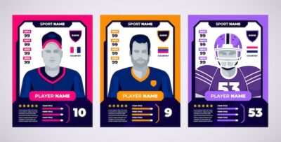 Free Vector | Hand drawn trading cards template
