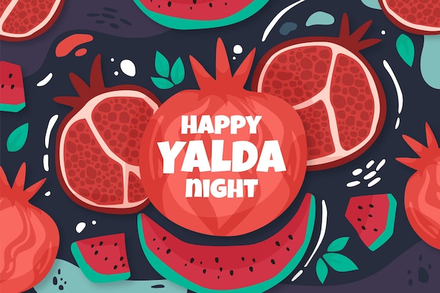 Free Vector | Hand drawn yalda background