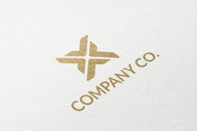 Free Photo | Company co. business logo in gold emboss