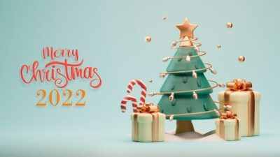 Free Photo | Merry christmas 2022 greetings with presents
