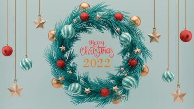 Free Photo | Merry christmas 2022 greetings with wreath