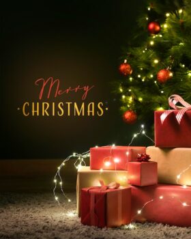 Free Photo | Merry christmas lettering on festive background