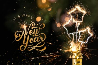 Free Photo | New year banner with fireworks