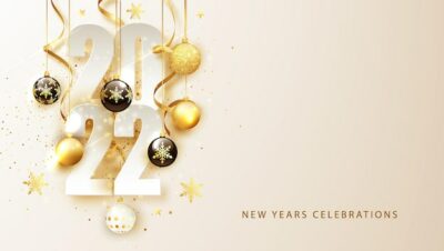 Free Vector | 2022 happy new year background. banner with numbers date 2022. vector illustration