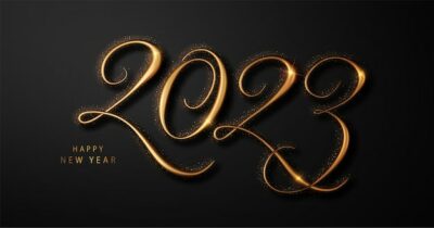 Free Vector | 2023 happy new year background design greeting card banner poster vector illustration