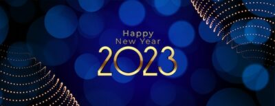 Free Vector | 2023 new year party poster with bokeh and light effect