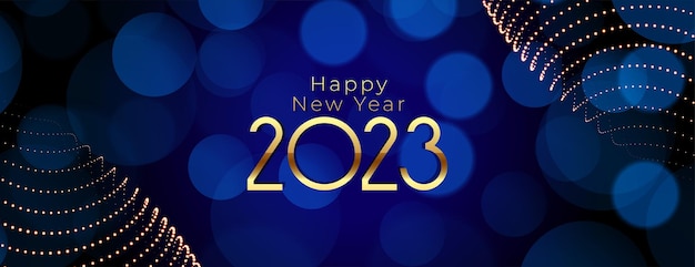 Free Vector | 2023 new year party poster with bokeh and light effect