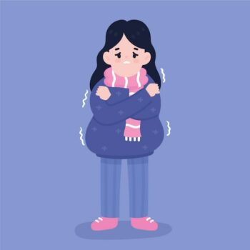 Free Vector | A person with a cold shivering