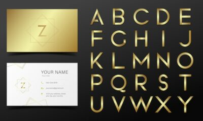 Free Vector | Alphabet collection in golden color