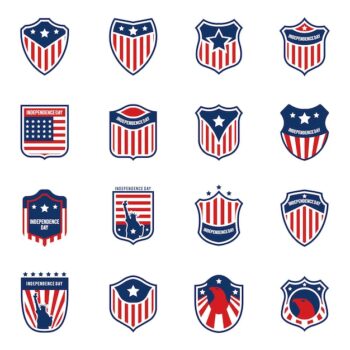 Free Vector | American flag logo collecti