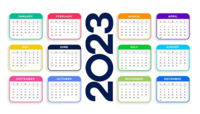Free Vector | Annual 2023 calendar background for business stationery