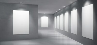 Free Vector | Art gallery exhibition hall empty interior vector