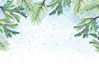 Free Vector | Background watercolor christmas tree branches