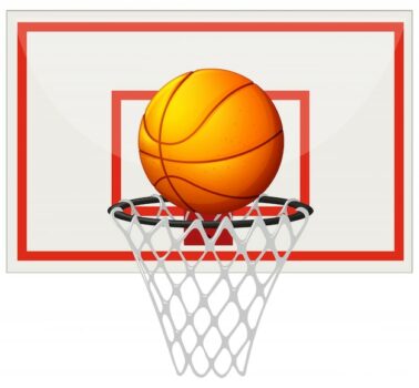 Free Vector | Basketball with basketball board and net illustration