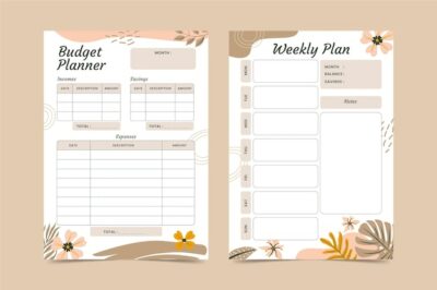 Free Vector | Beautiful budget planner template