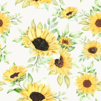 Free Vector | Beautiful watercolor sunflower seamless pattern