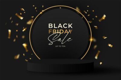 Free Vector | Black friday realistic background with podium