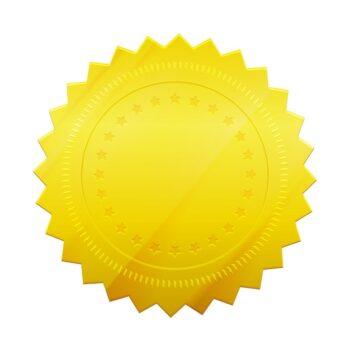 Free Vector | Blank gold token seal isolated