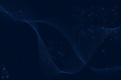 Free Vector | Blue futuristic waves background with computer code technology