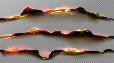 Free Vector | Burn paper borders, burnt page smoldering edges
