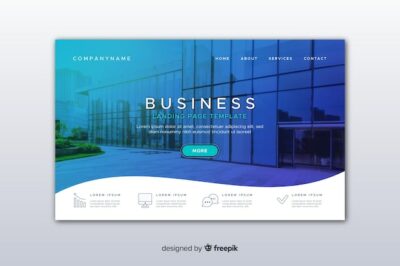 Free Vector | Business landing page template with photo