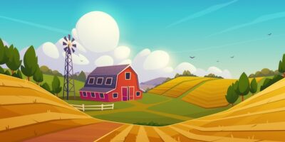 Free Vector | Cartoon style farm illustration