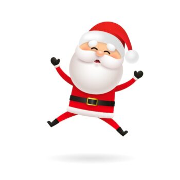 Free Vector | Cheerful santa claus jumping