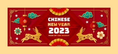 Free Vector | Chinese new year celebration social media cover template