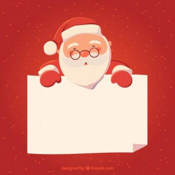 Free Vector | Christmas character with letter background