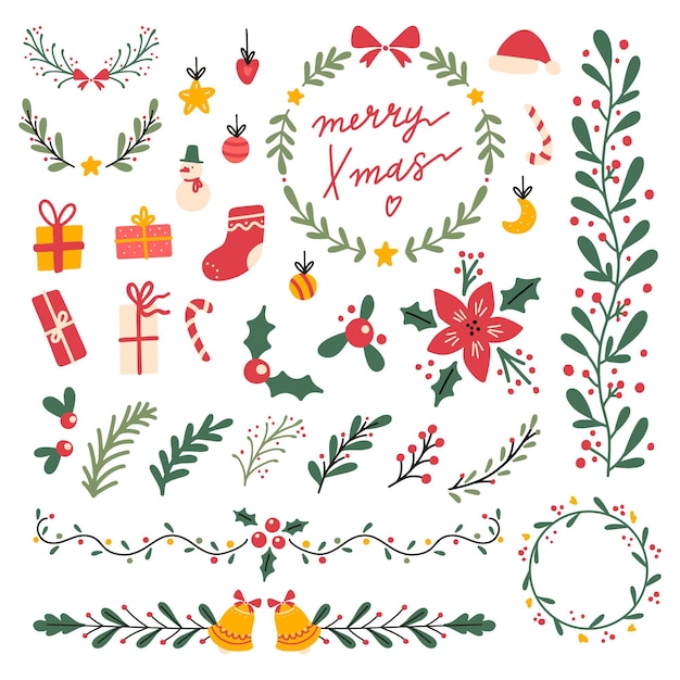 Free Vector | Christmas decoration in flat design