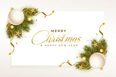Free Vector | Christmas festival greeting realistic card design