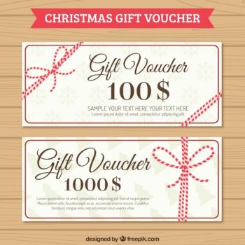 Free Vector | Christmas gift voucher pack