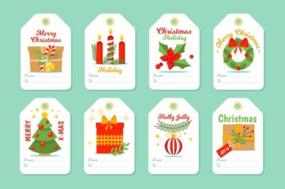 Free Vector | Christmas sale tag collection in flat design