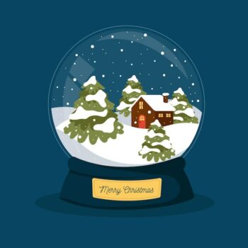 Free Vector | Christmas snowball globe in flat design