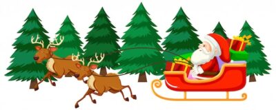 Free Vector | Christmas theme with santa on sleigh