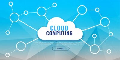 Free Vector | Cloud computing banner design concept