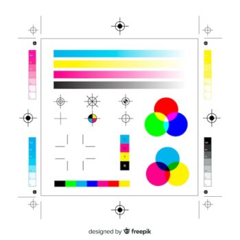 Free Vector | Cmyk calibration element collection