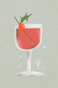 Free Vector | Cocktail doodle, christmas drink hand drawn vector, cute winter holidays illustration