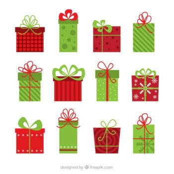 Free Vector | Collection of beautiful christmas gifts