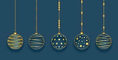Free Vector | Collection of christmas bauble ornaments in line style