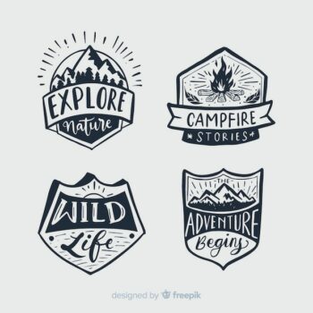 Free Vector | Collection of travel lettering badges