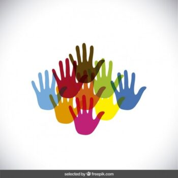 Free Vector | Colorful hands silhouettes