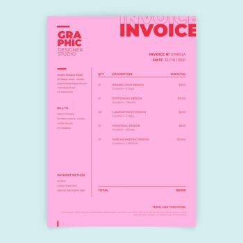Free Vector | Colorful simple graphic design invoice