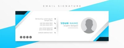 Free Vector | Corporate email footer card template with digital info design