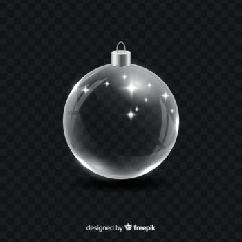 Free Vector | Crystal christmas ball on black background