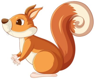 Free Vector | Cute cartoon squirrel on white background