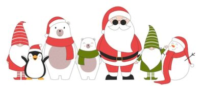 Free Vector | Cute christmas characters.