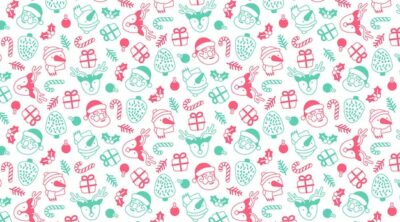 Free Vector | Cute christmas pattern with handdrawn elements