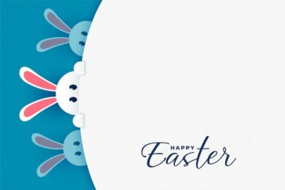 Free Vector | Cute easter bunny peeping out background